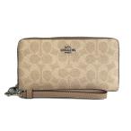 COACH OUTLET コーチアウトレット 長財布 レディース シグネチャー キャンバス CW778 SVPWH サンド×トープ