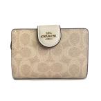 COACH OUTLET コーチアウトレット 財布 レディース 折り財布 シグネチャー スナップ ウォレット CW786 IMXDM サンド×チョーク