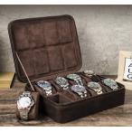  День отца рука кейс для часов натуральная кожа телячья кожа . старый кейс для часов 8шт.@ для часы кейс место хранения box кейс для коллекции перевозка удобный compact подарок показывать место хранения men 