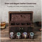 День отца рука кейс для часов натуральная кожа телячья кожа . старый кейс для часов 3шт.@ для часы кейс место хранения box кейс для коллекции перевозка удобный compact подарок показывать место хранения men 