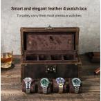  бесплатная доставка рука кейс для часов натуральная кожа телячья кожа кейс для часов 4шт.@ для прямоугольный часы кейс место хранения box кейс для коллекции перевозка удобный compact подарок показывать место хранения 