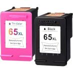 HP65XL 黒+カラー２個組 増量版 Black+Tri-color ENVY5020対応リサイクルインクカートリッジ N9K03AA N9K04AA