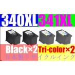 BC340XL+BC341XL互換 合計4個 ブラック+�