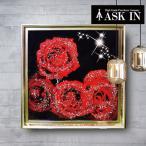 クリスタルアート　ローズ194　アートパネル 41x41cm 写真 おしゃれ キラキラ ゴージャス ローズ バラ