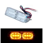 LEDツインストロボマーカー　クリア/アンバー（橙）　12V/24V共用　左右同時フラッシュと左右交互フラッシュを選択　（534632）