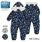 (送料無料)ジャンプスーツ フード付き アニマル 総柄 キッズ 子供 男の子 撥水 カバーオール