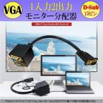 VGA ディスプレイ 分配 ケーブル フェライト 内蔵 パソコン プロジェクター BUNPAIVGA