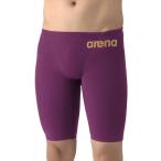【1点までメール便可】 [arena]アリーナ メンズWA承認競泳水着 レーシングスパッツ(ハーフレッグ) (AS6SRC12M)(PKGD) ピンク×ゴールド[取寄商品]
