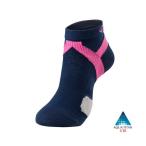 【2点までメール便可】 [Phiten]ファイテン ランニングソックス 足王(ソッキング) 丸つま先 22-24cm ネイビー/パウダーピンク