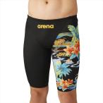 【1点までメール便可】 [arena]アリーナ メンズ競泳用承認水着 レーシングスパッツ(ハーフレッグ) (AS6FRC42M)(BKBL) ブラックＸブルー