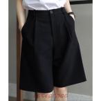 タックショートパンツ ハイウエスト 美脚 秋