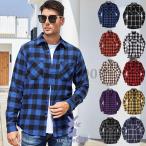 メンズ 長袖シャツ ブルー チェック