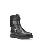 ジェオックス ブーツ＆レインブーツ レディース Geox Rayssa Moto Boot  Black Leather 送料無料