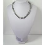 貝パールネックレス9ｍｍグレー40ｃｍ