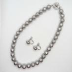 貝パール10mmグレー玉ネックレス...