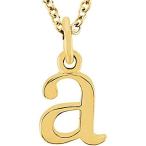 特別価格14K イエローゴールド 「a」 小文字 イニシャル 16インチ ネックレス好評販売中