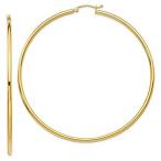 特別価格10k Yellow Gold 2.5mm Tube Hoop Earrings - 60mm x 2mm好評販売中