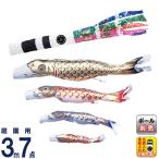 こいのぼり ワタナベ 鯉のぼり 庭園用 3m 7点セット 黄金 スパン飛龍吹流し ナイロン 家紋・名前入れ可 wtk-gnh0034