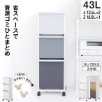 ショッピング分別 ゴミ箱 おしゃれ キッチン 分別 【限定カラー】 ワゴン 3段 ワイド 43リットル アスベル ASVEL 3分別 縦型 キャスター 蓋付き 資源ゴミ ごみ箱