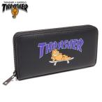 倍々ストア商品 スラッシャー 財布 THRASHER 長財布 THRASHER x GARFIELD 長財布 メンズ レディース ブランド ロゴ ギフト プレゼント おすすめ 人気 黒