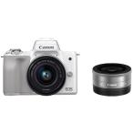 EOS Kiss M ダブルレンズキット [ホワイト]  デジタル一眼カメラ CANON 新品・送料無料（沖縄・離島除く）