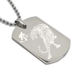 ドッグタグ ネックレス 虎 寅 梵字 刻印 ステンレス チェーン 彫刻 記念日 誕生日