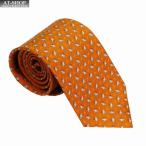 フェラガモ ネクタイ FERRAGAMO メンズ ネクタイ 8cm オレンジ系　おしゃれ 誕生日 プレゼント ギフト