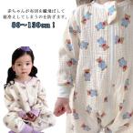 ショッピングロンパース ベビー 寝袋 女の子 赤ちゃん 送料無料 ベビーロンパース パジャマ 男の子 80 ダブルガーゼ つなぎ キッズ ロンパース 総柄 スリーパー 前開き