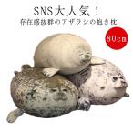 ショッピング抱き枕 【80cm 送料無料】 ぬいぐるみ アザラシ 抱き枕 水族館 ゴマフアザラシ あざらし 抱き枕 クッション ザラシクッション 本物 インテリア 子供