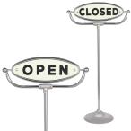 オープン クローズ 看板 回転 OPEN CLOSE ダルトン オープン クローズド サイン スタンド 業務用 プレート レトロ アンティーク調