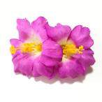 ハイビスカスへアークリップ　ダブル〈パープル〉ヘアーピン　ハワイアンフラダンスアクセ　コサージュ　髪飾り