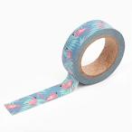 マスキング テープ フラミンゴ ブルーグリーン ラッピング 卒業 アルバム 年賀状 年賀ハガキ 手紙 クラフト 手作り雑貨 マステ トロピカル 南国 ハワイアン