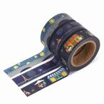 マスキング テープ 3個セット Midnight ミッドナイト ラッピング 卒業 アルバム 年賀状 ハガキ 手紙 クラフト マステ 夜景 月 夜空 絵画 花火