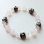 ハワイアン ブレスレット ウェーブ 波 パーツ〈 ローズクォーツ 水晶 〉 紅水晶 天然石 パワーストーン 送料無料 ブレスレッド 日本製 クリスタル お守り 風水