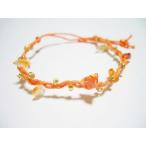 カーネリアン ミサンガ 天然石 パワーストーン ハワイアン ブレスレット 送料無料 さざれ石 ブレスレッド ブレス 日本製 お守り