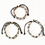 プカシェル ブレスレット ブラウン〈 ピンク グリーン スカイブルー 〉 ミサンガ バングル ハワイアン 雑貨 アクセサリー ココナッツ ビーズ 送料無料