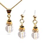 Yahoo! Yahoo!ショッピング(ヤフー ショッピング)水晶 4月誕生石 set ネックレス+ピアス ケース付 女神ジュエリー アトリエ ティー