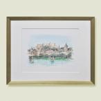 津田耕　版画　絵画　風景画　額入り　アート　