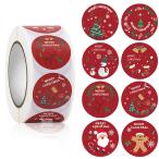  roll наклейка merry Christmas примерно 500 листов Рождество иллюстрации 25mm[ красный ассортимент ]