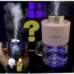 ミストアロマ加湿器 大容量可能 不思議なタンクレス加湿器 USB加湿器 抗菌消臭アロマ付 車載可能 ペットボトル加湿器