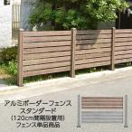 アルミボーダーフェンス スタンダード(120cm間隔設置用)1枚単品 アルミフェンス横格子 フェンスdiy アルミフェンス 木目調 目隠し 支柱