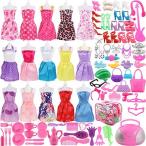 SOTOGO 106 Pcs Barbie Doll Clothes Set Include 15 Pack Doll Clothes Party G