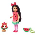?Barbie Club Chelsea Dress-Up Doll in Watermelon Costume with Accessories,