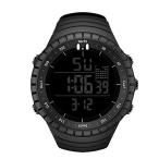 SENORS メンズ デジタル スポーツウォッチ 電子 LED ファッション 防水 アウトドア カジュアル 腕時計 ブラック