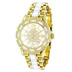 Ladies Diamond Ceramic Watch 1.25ctw of Diamonds by Luxurman White MOP Gala