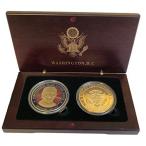 トランプ大統領と偉大な印章コイン 木製ボ