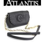 極美品 トリーバーチ TORY BURCH ミニミニ チェーン ショルダー ポシェット ウォレット レザー 黒