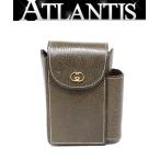 SALE レア GUCCI 希少 オールドグッチ シガレットケース タバコ入れ アイコスケース 小物入れ ブラウン×ゴールド金具