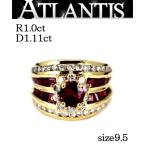 極美品 ルビー ダイヤリング K18 YG 11.4g R1.0ct 1.47ct D1.11ct