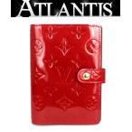 美品 ルイヴィトン LOUIS VUITTON アジェンダPM 手帳カバー モノグラム・ヴェルニ 赤系 ポムダムール R21016